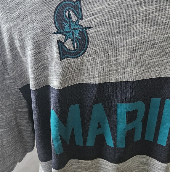 Nike Dri Fit Seattle Mariners Shirt Short Sleeve Heathered Gray Men's XL EUC - Picture 2 of 6